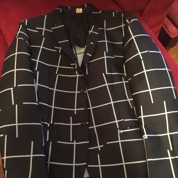 Emporio Armani black & silver checked blazer. Size XL. Worn 5x. Authentic.